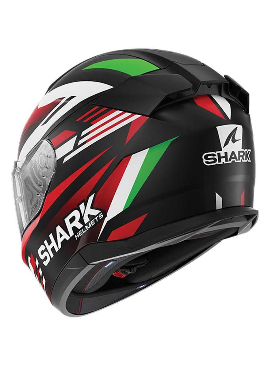Мото Каска D-Skwal 3 Firstlap Mat Black Green Red,вградени очила