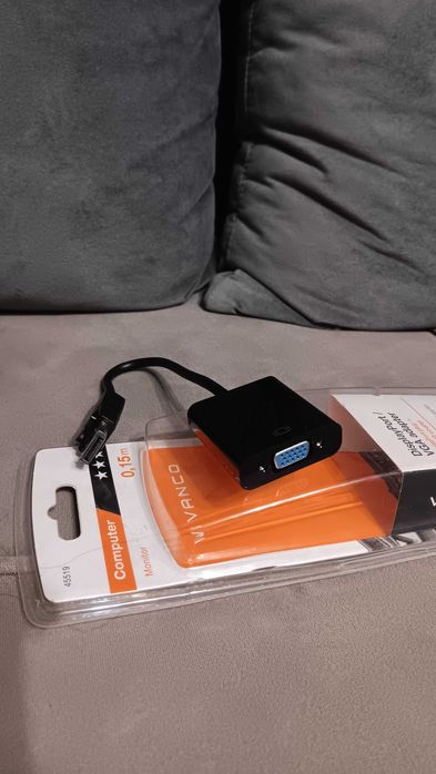 DisplayPort to VGA adapter кабел преход от DP към VGA нов разопакован