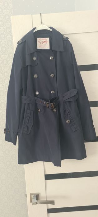Тренч темно синий б/у