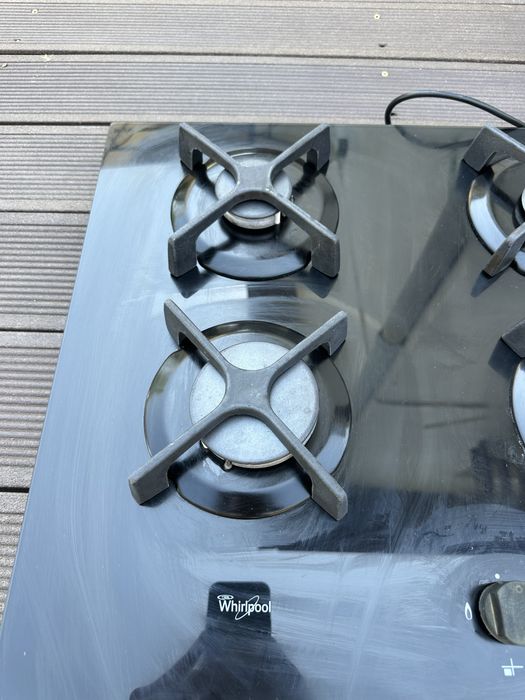 Plita Whirpool neagra pe gaz incorporabila