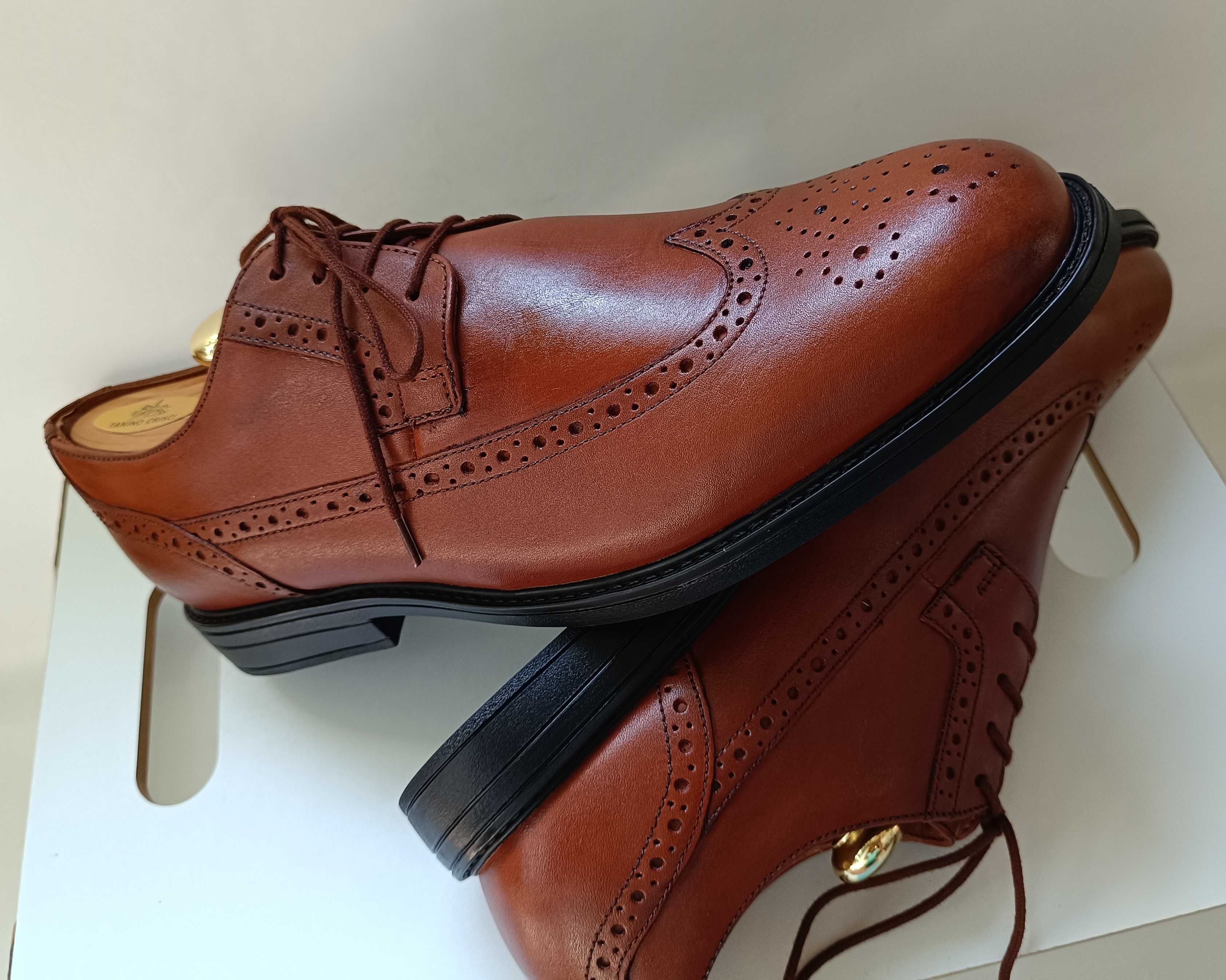 Pantofi derby 43 brogue premium Clarks NOI piele naturala moale