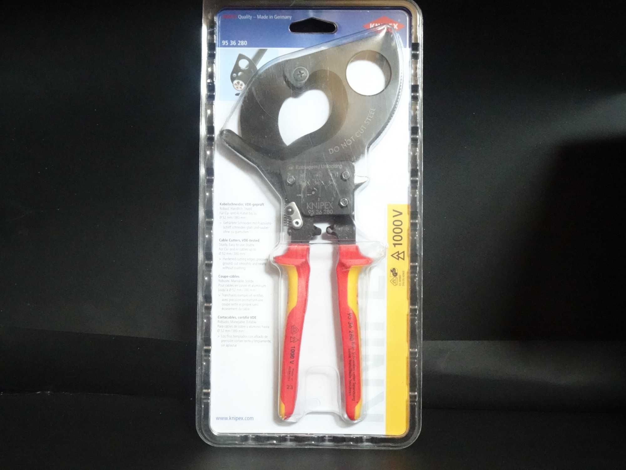 Knipex 95 36 VDE/1000V tăietoare de cablu cu clichet izolate hard