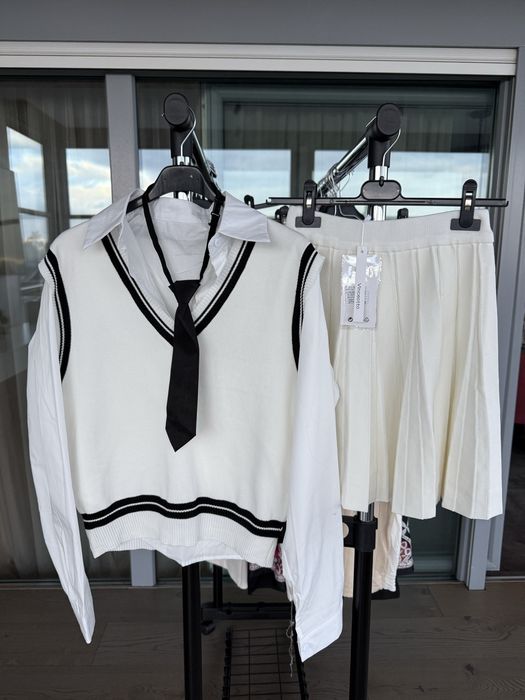 Рокля, жилетка, пола, комплект нови дамски дрехи