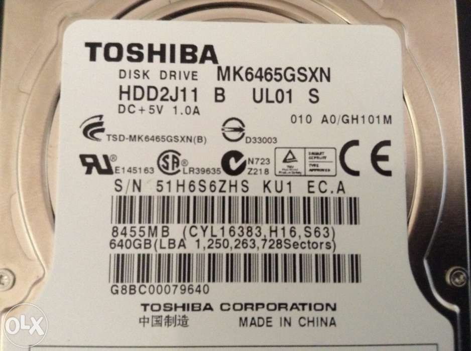 Placa HDD Toshiba MK 6465 GSX 640GB
