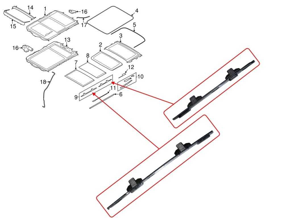 Водачи за щора на панорамен таван BMW X1 E84 / БМВ Х1 Е84