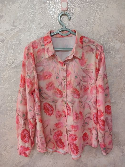 Розовая лёгкая рубашка