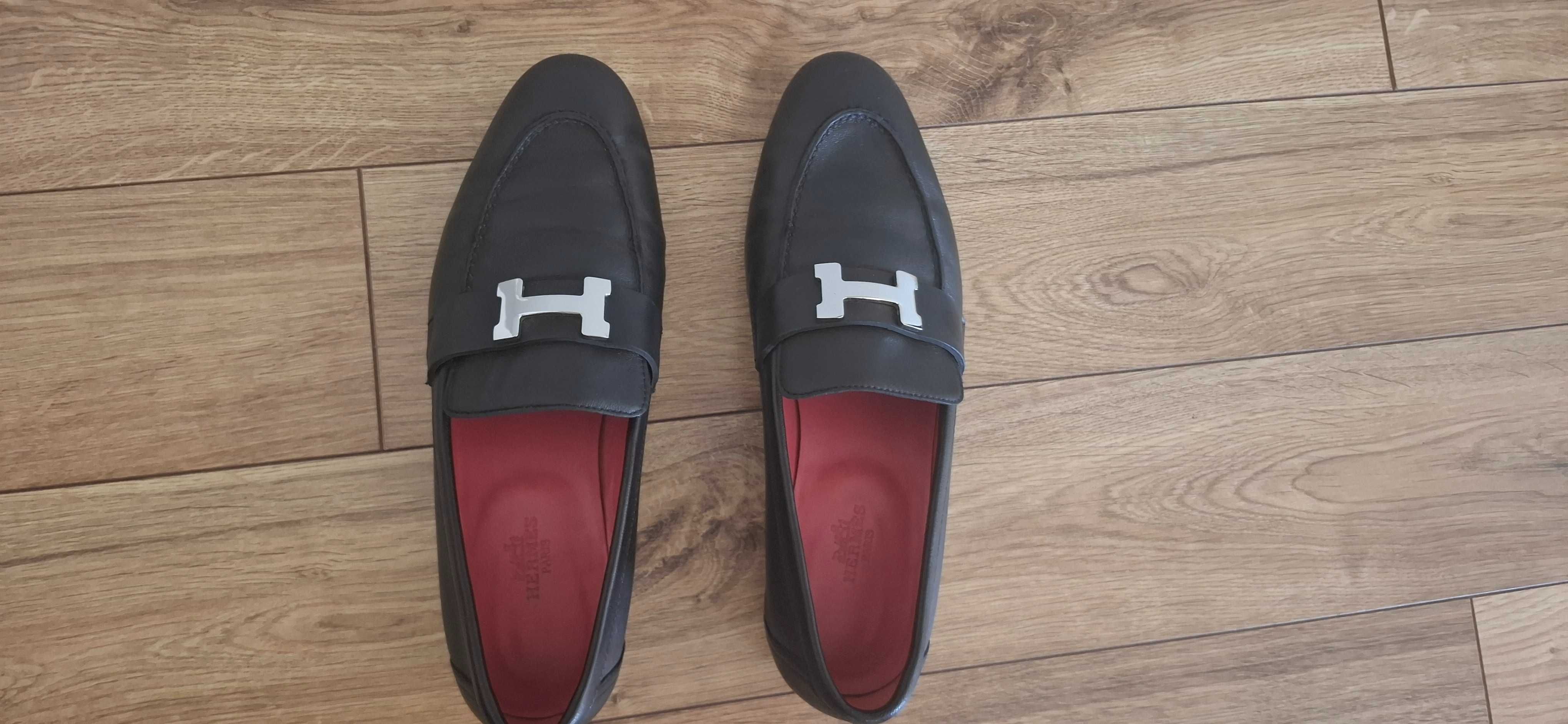 Hermes leather flats / кожени равни обувки