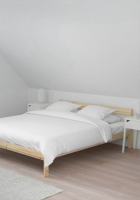 Ikea кровать дерево икеа двуспальная коричневая деревянная