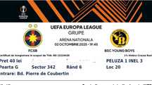 Bilet Fcsb Young boys 02.10.2025 pleuza 1 inel 3 rand 6