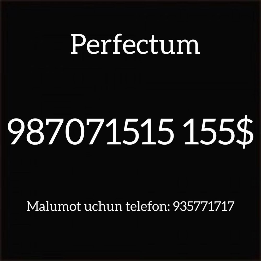 Perfectum nomerlar sotiladi