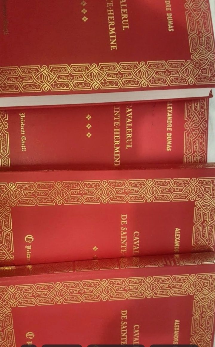 Set Cavalerul de Sainte Hermine, Prietenii Cărții, Dumas,4 vol,LUX
