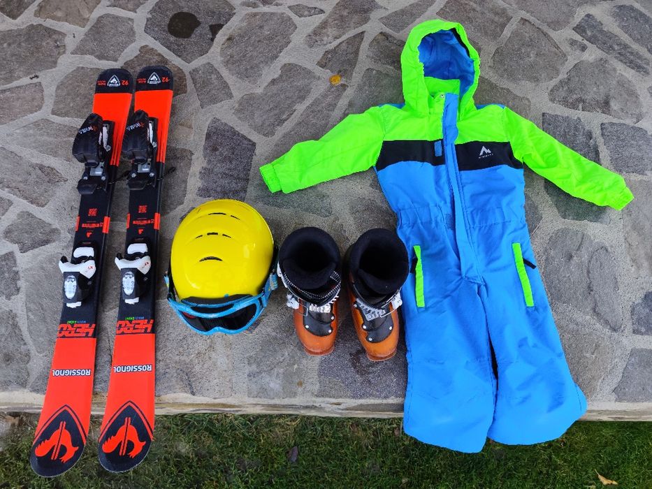 Skiuri copii 92 cu clapari si casca