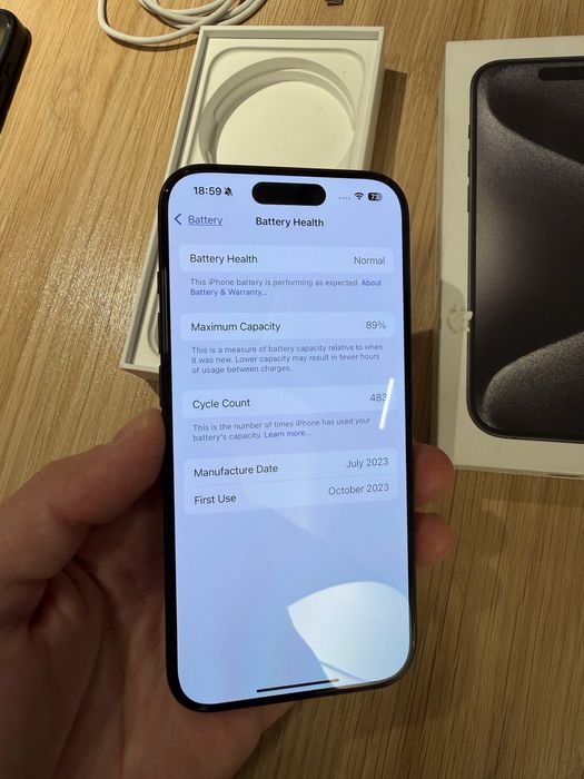 Iphone 15 Pro 128GB Black Titanium Full Box