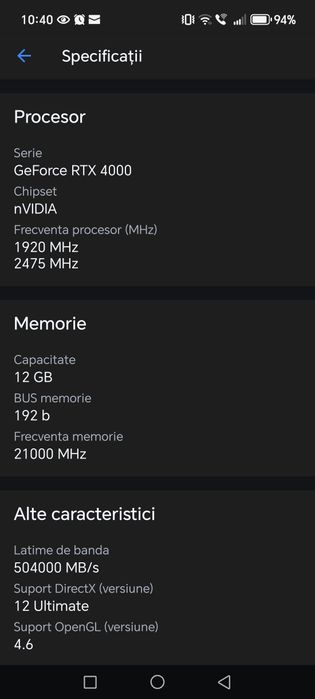 Placa video Palit RTX 4070 GamingPro, 12GB GDDR6X, 192-bit