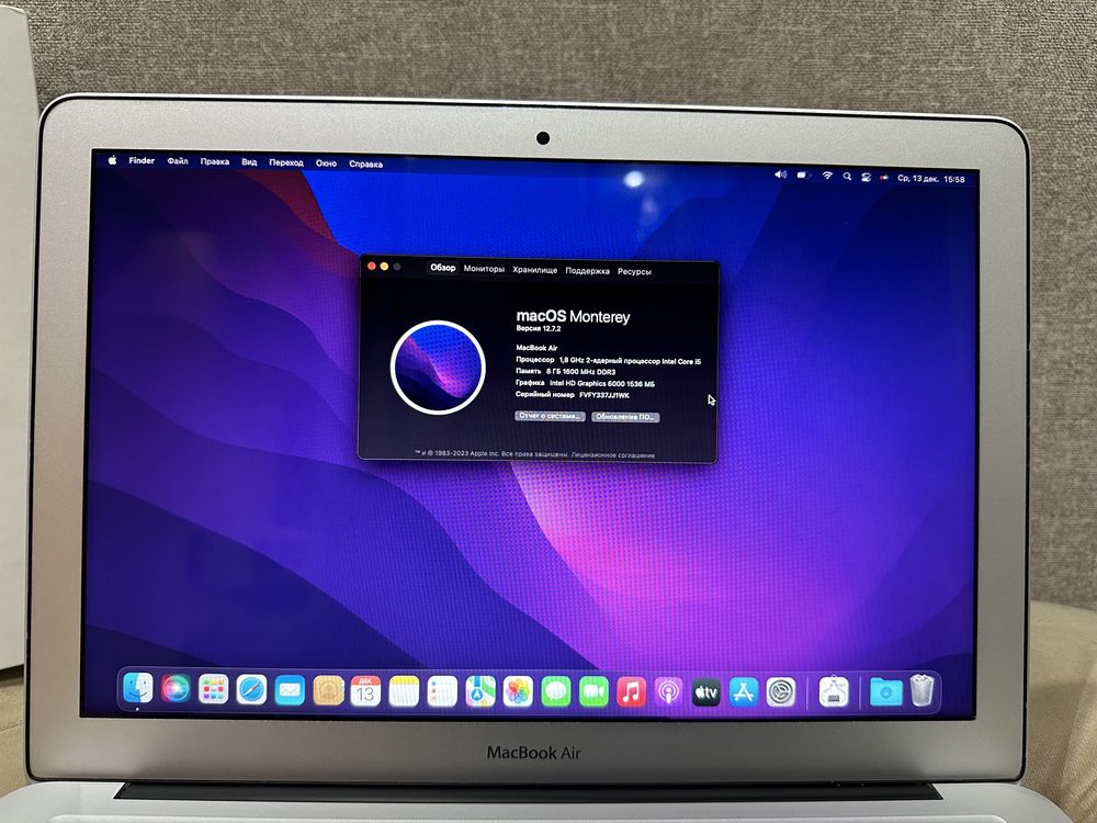 * Apple MacBook Air 13 A1466 core i5 2017/2019 год в отличном состояни