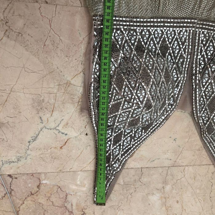 Rochie ocazie S/M piere aplicate din lurex auriu ca noua