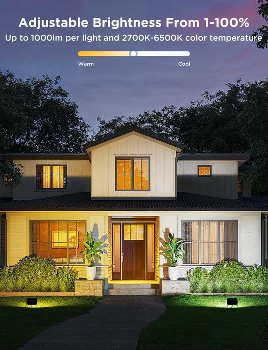 Смарт осветление за двор Govee Flood Lights 2 RGBIC Wi-Fi 4 броя