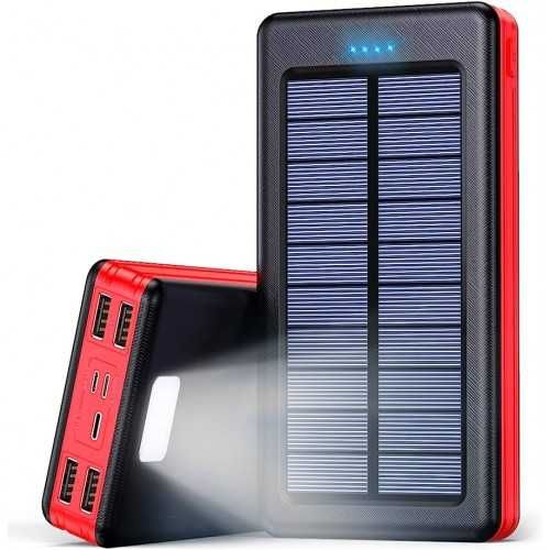 Power Bank  UKC 60000 mAh със соларен панел 4 USB с 3 адаптера