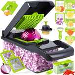 Tocator de legume manual – 8 lame, 17in1, culoare gri/verde