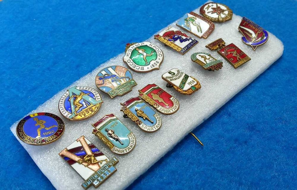 значки СССР тяжелый металл "СПОРТ" 15шт