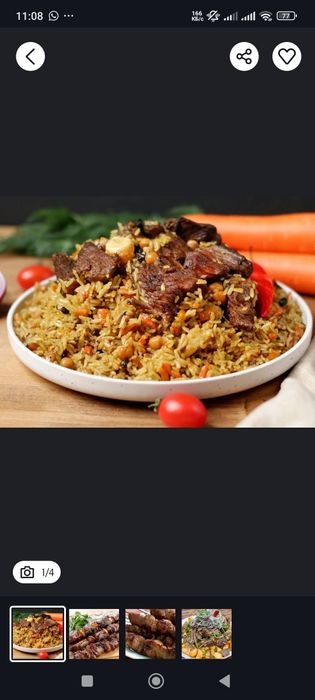 Плов, шашлыки всех видов, сырне, бешпармак, дымляма
