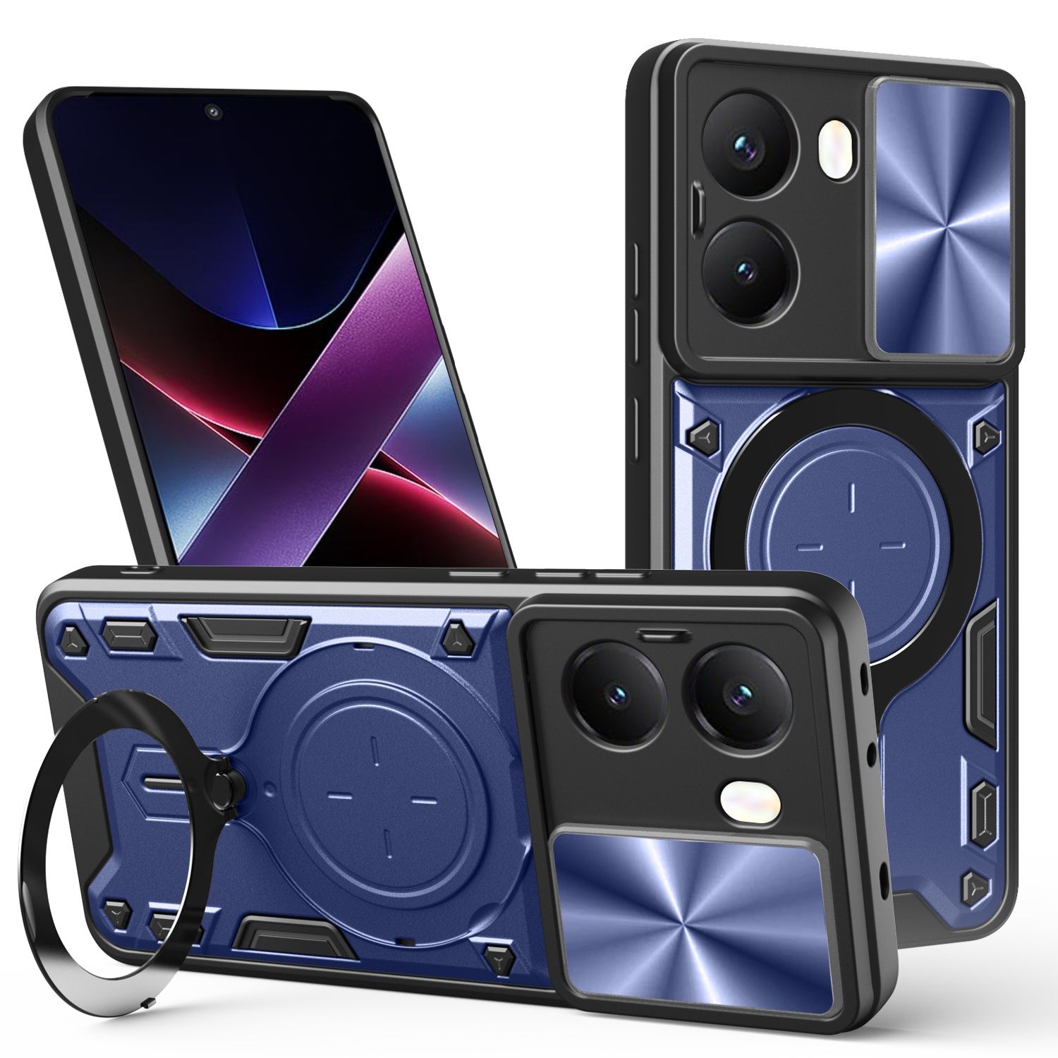 Xiaomi Poco X7 Pro / X6 Pro / GIANT RING Удароустойчив кейс с пръстен