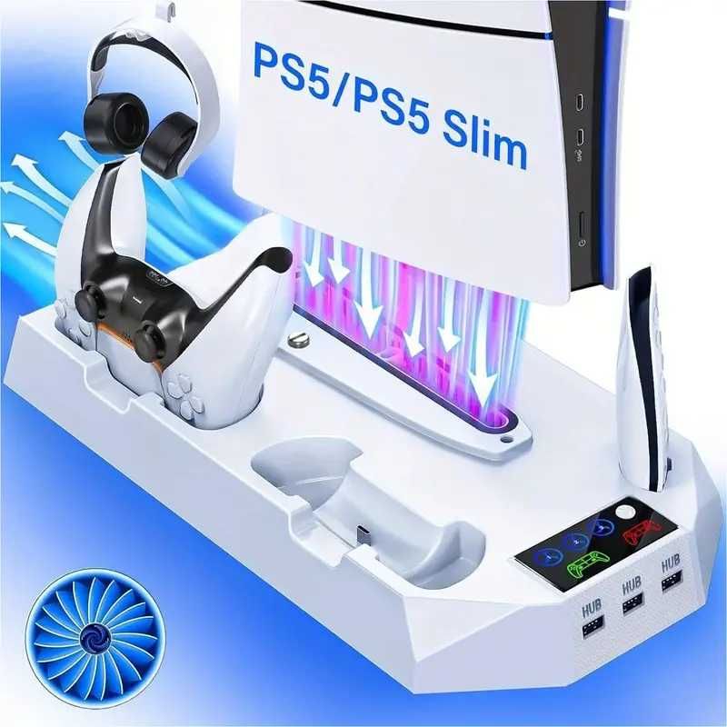 PS5  охлаждане и зарядно 2 в 1