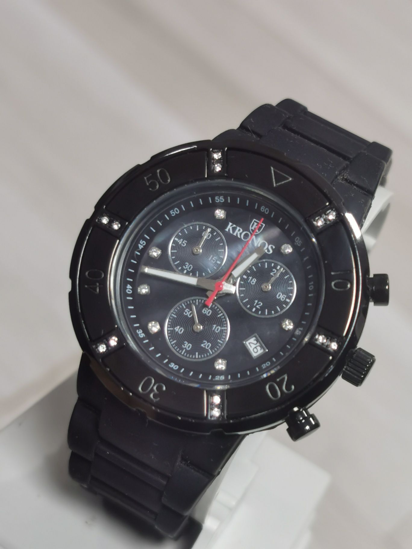 Ceas Kronos - Chronograph-Calendar-AM-PM-Cadran Perlat-40,5 mm