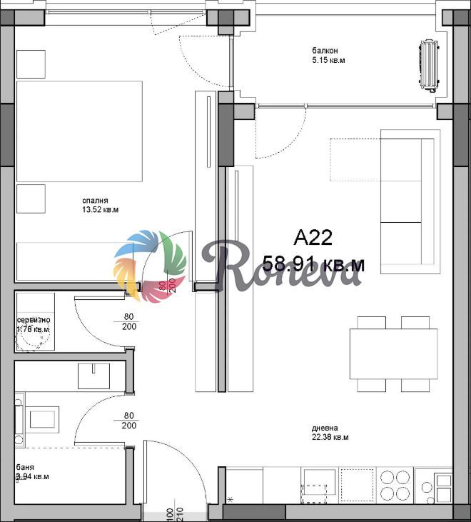 Продава се Двустаен апартамент в Варна, Аспарухово - 69 кв.м за 1515 €/кв.м - Снимка #4