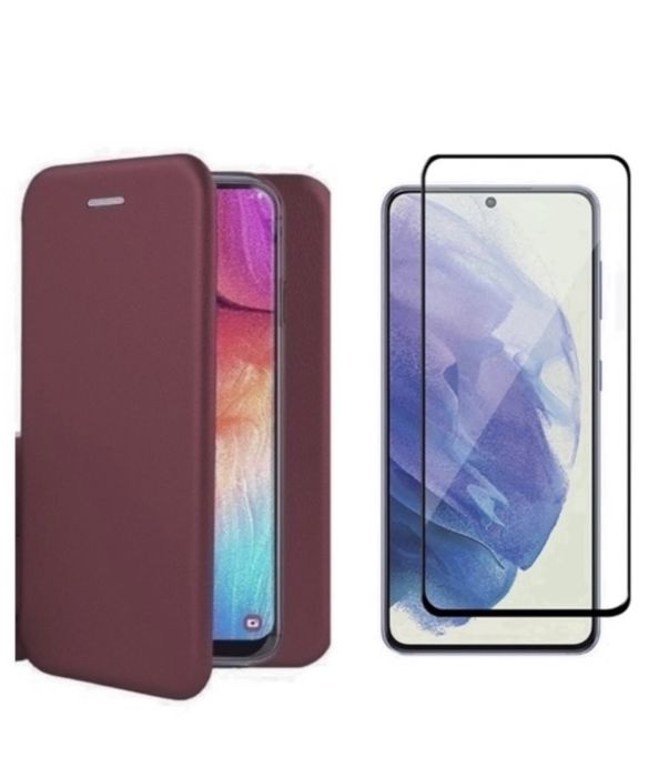 Flip Case Leather Style + Folie Sticla Samsung A13/A34/A54/A55/A56/A36