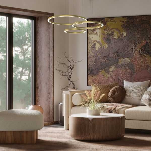 Намалени 10% Модерни LED лед полилей ринг, кръг дистанционно,  2,3,4