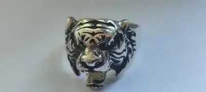 ТИГР кольцо серебряное разм.20