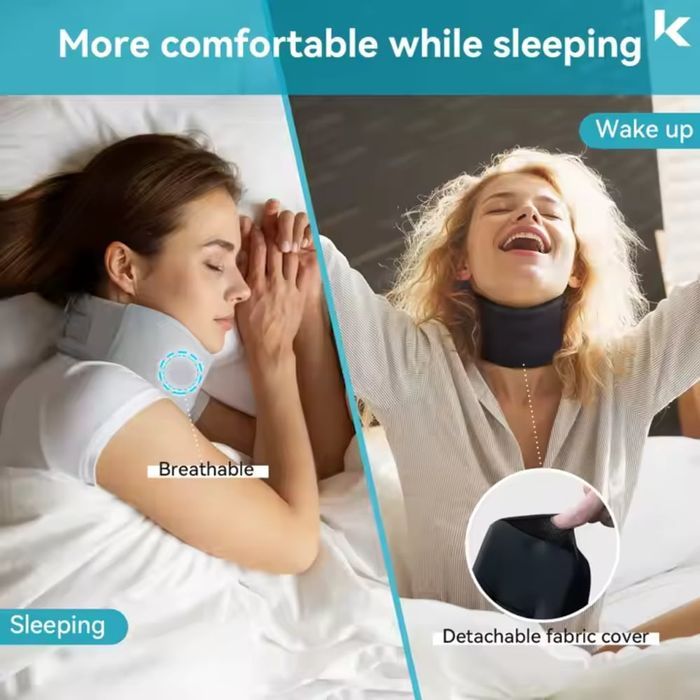 Guler Cervical Moale de Sustinere pentru Dormit, Reglabil Galben