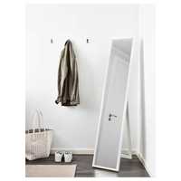 Oglindă cu suport, alb, 30x150 cm