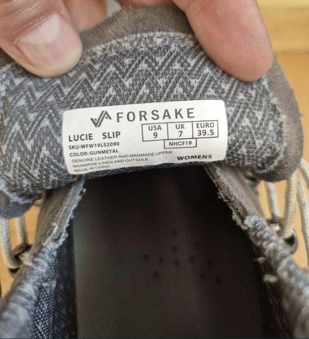 Ghete Forsake - Lucie Slip NHCF19, slip-on, piele întoarsa - 39,5