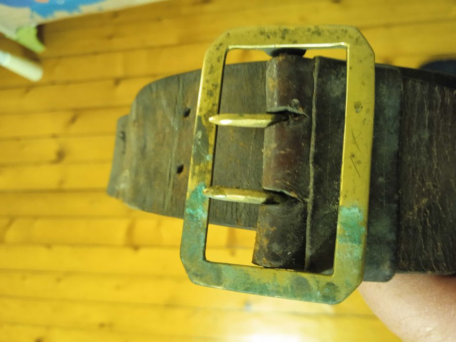 Стар военен колан месингова катарама