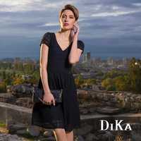 Черна дантелена рокля Dika