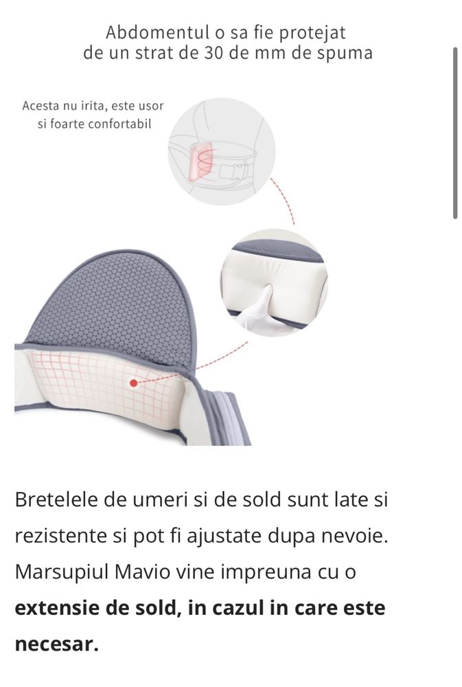 Marsupiu bebe Mavio, Ergonomic si multifunctional