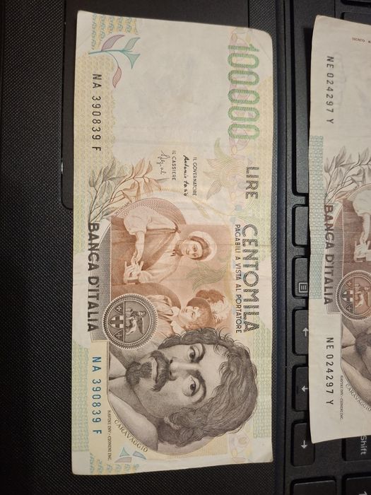 Lot 2 bancnote 100000 lire Italia