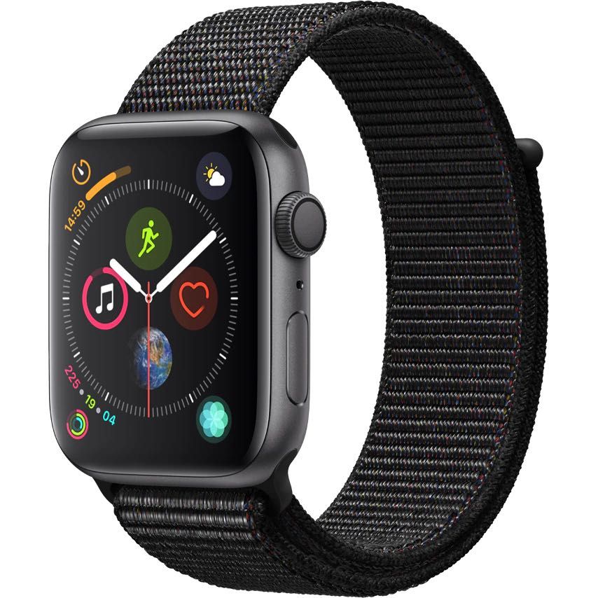Apple Watch 4, GPS, Space Grey 44mm, Black Sport Loop