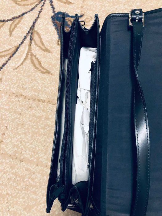 Geanta business piele neagra