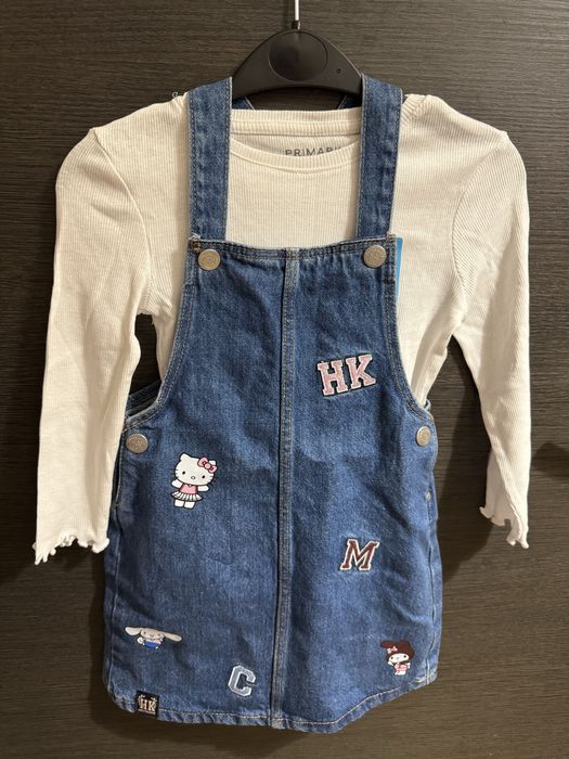 Set rochie de blugi cu bluza marimea 3-4 ani.