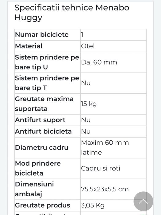 Suport bicicleta Menabo Huggy Lock