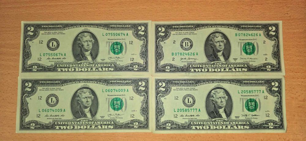 2 долара от 2013,2017 и 2009 година