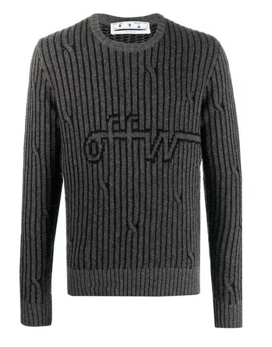 Мъжки Пуловер Плетиво OFF WHITE