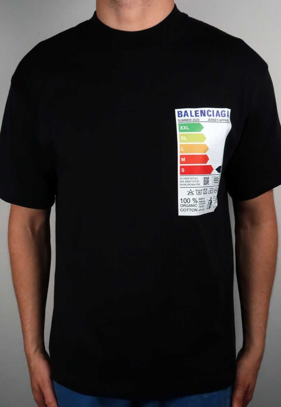 Нови с етикет мъжки тениски на BALENCIAGA в черно и бяло