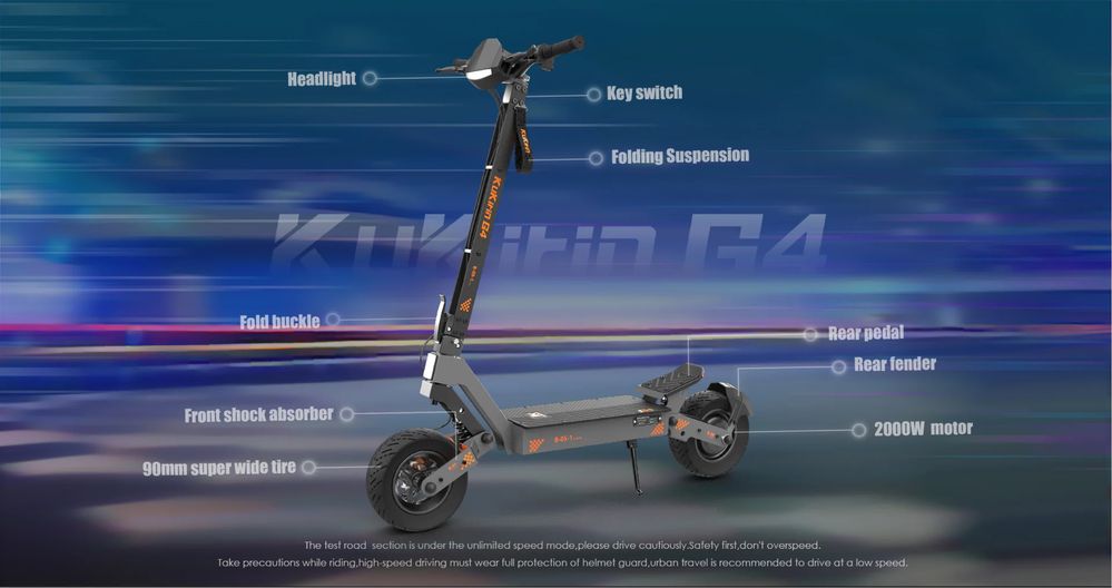 НАЛИЧНОСТ!!! Електрическа Тротинтка KuKirin G4 2025г 2000W 60V/20Ah