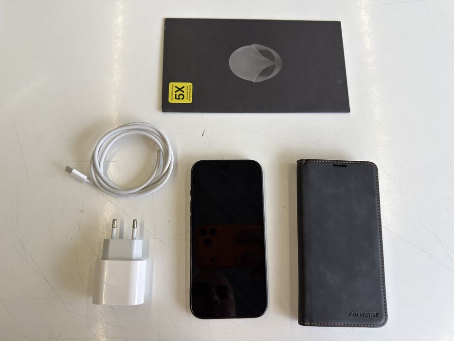 iPhone 15 negru 128gb baterie 100% garantie