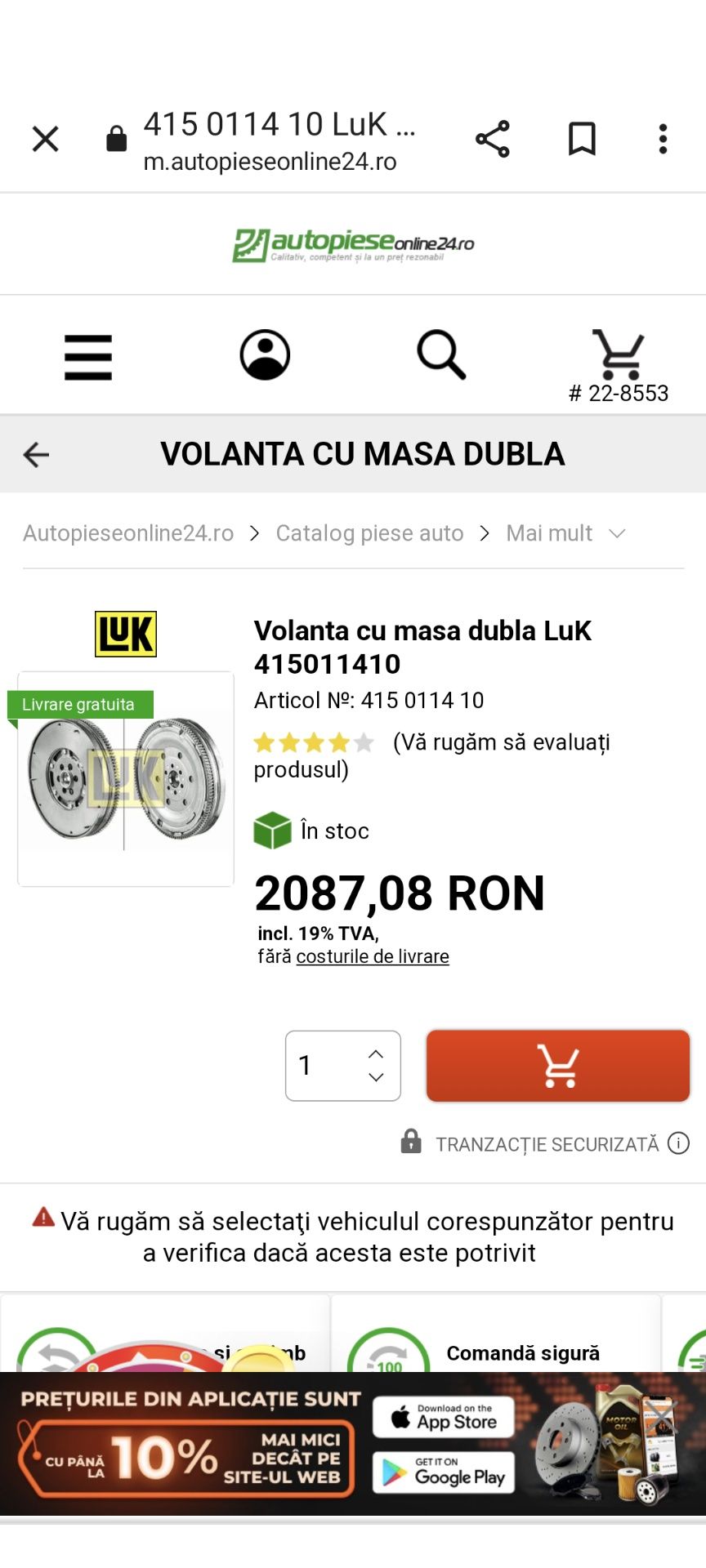 Volanta Luk masa dubla cod 415011410 passat b5.5