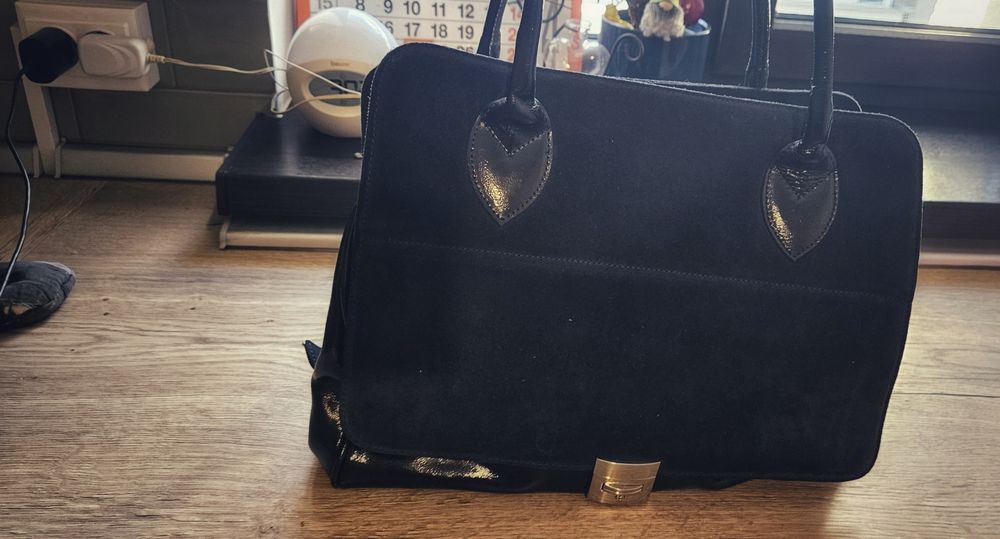 Geanta de piele bleumarin